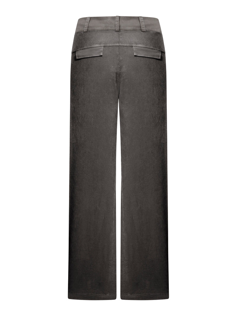 Palazzo trousers in stretch cotton and viscose corduroy