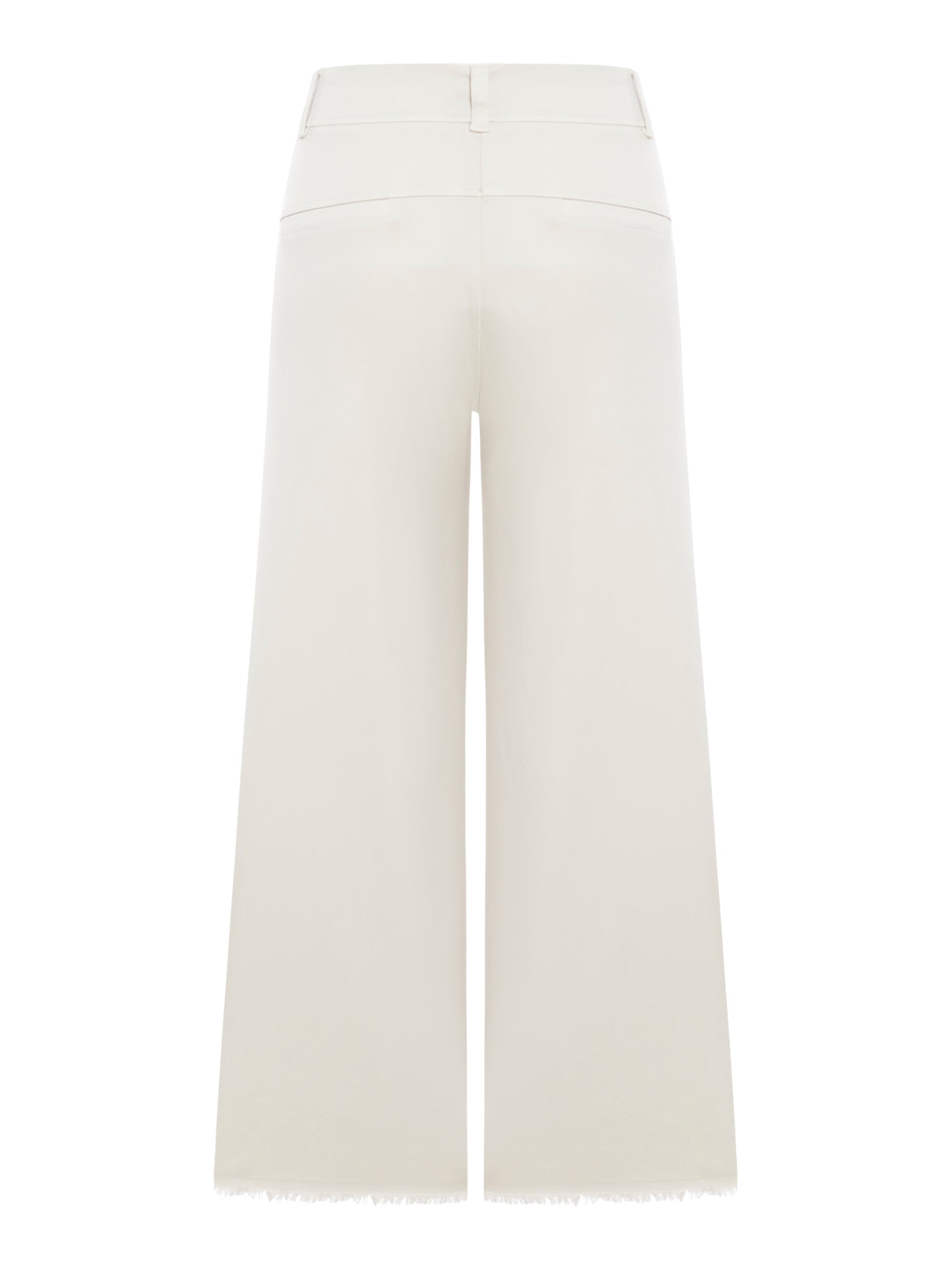 Wide leg trousers with raw cut at the bottom in viscose and stretch cotton