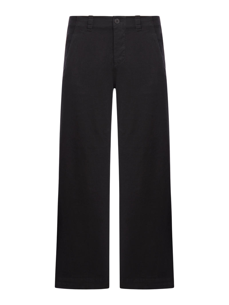 Oversized trousers in stretch cotton and wool