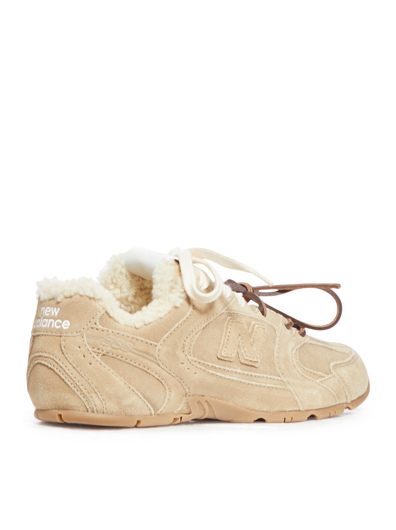 New Balance X Miu Miu 530 SL Suede and Shearling Sneakers