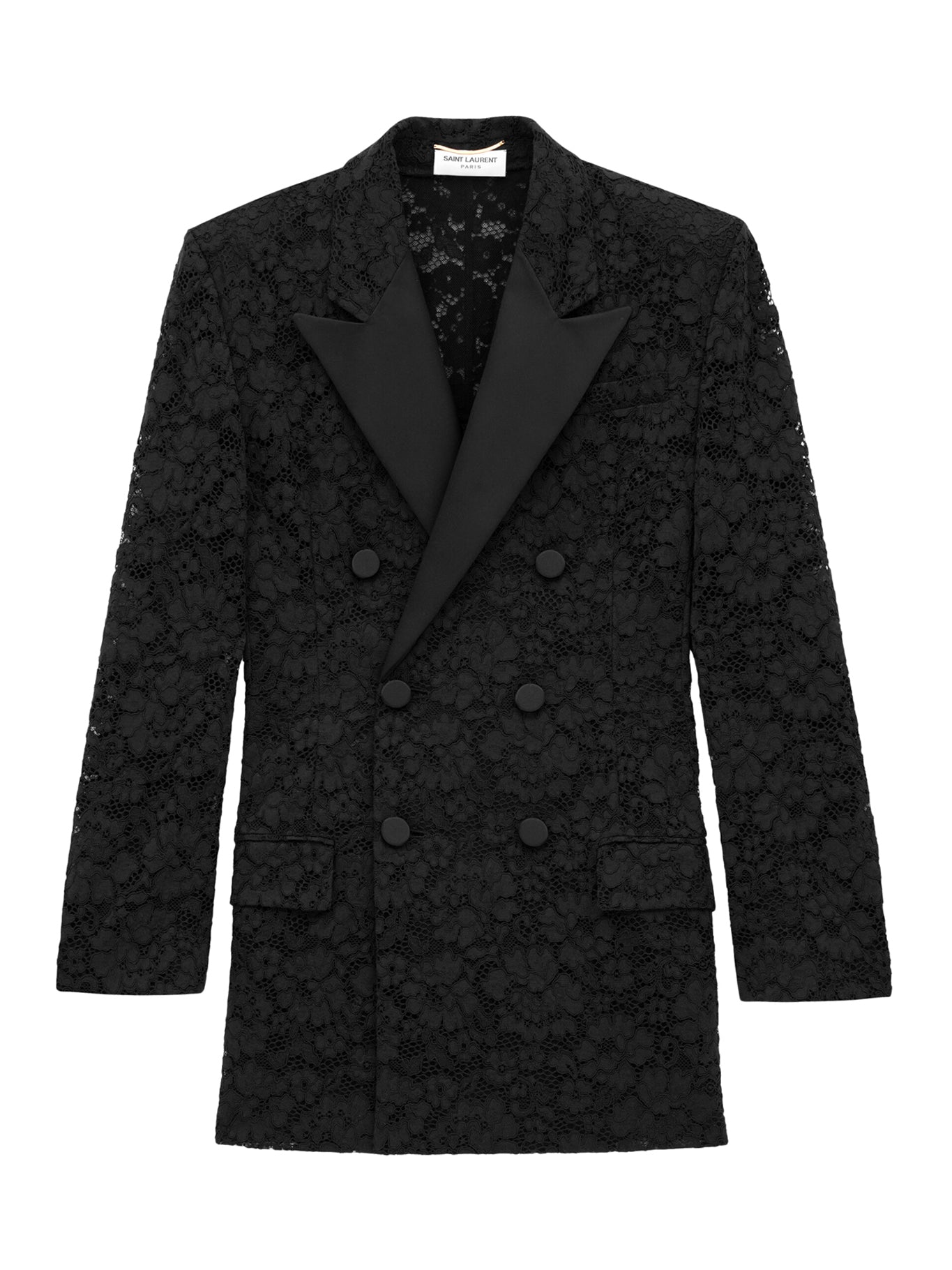 GUIPURE LACE TUXEDO JACKET