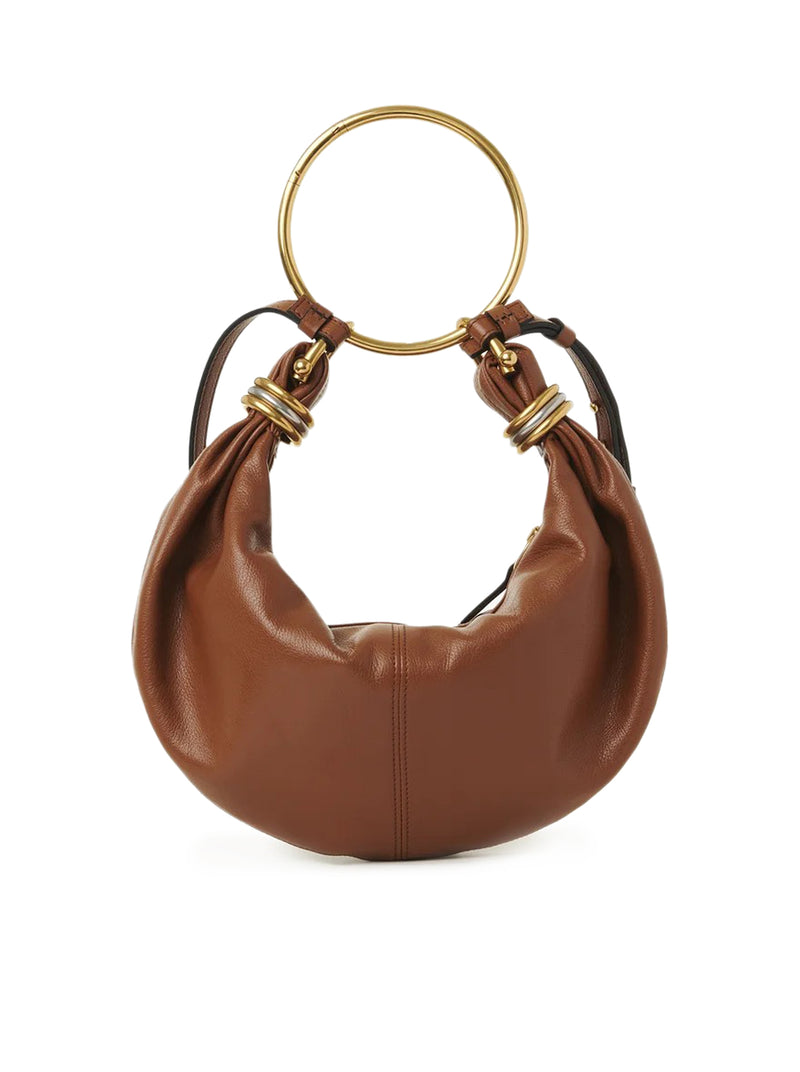 SMALL BRACELET HOBO BAG IN GRAINED LEATHER