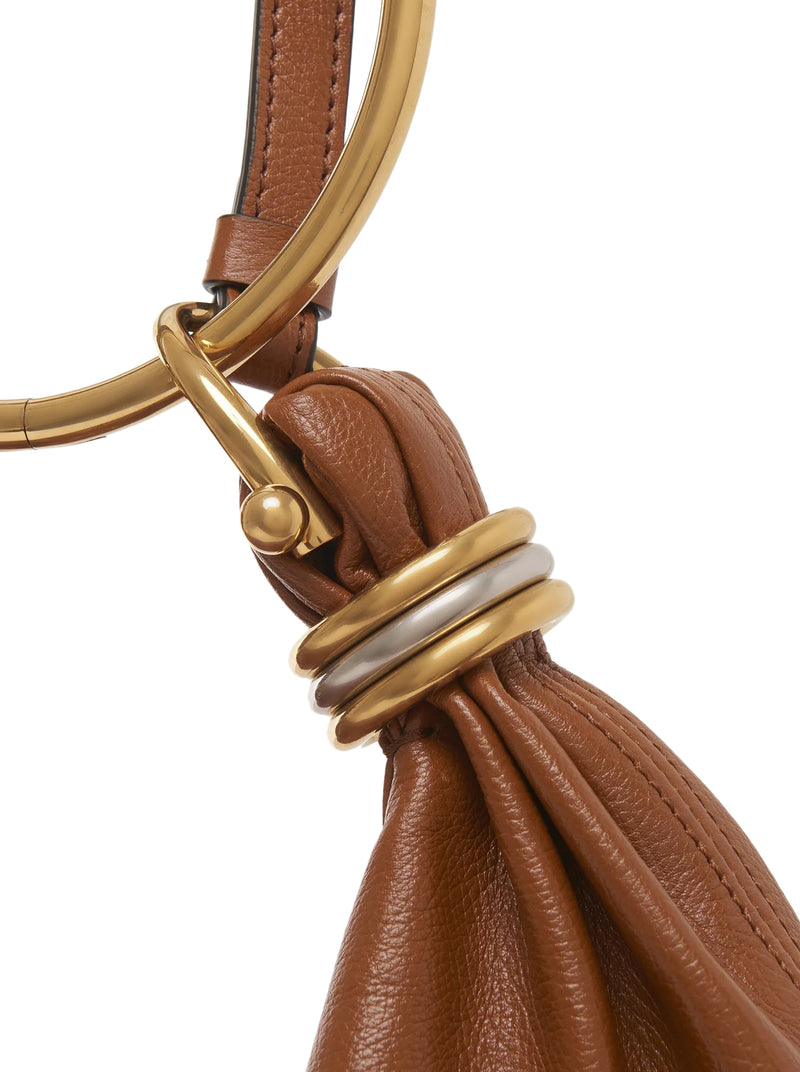 SMALL BRACELET HOBO BAG IN GRAINED LEATHER