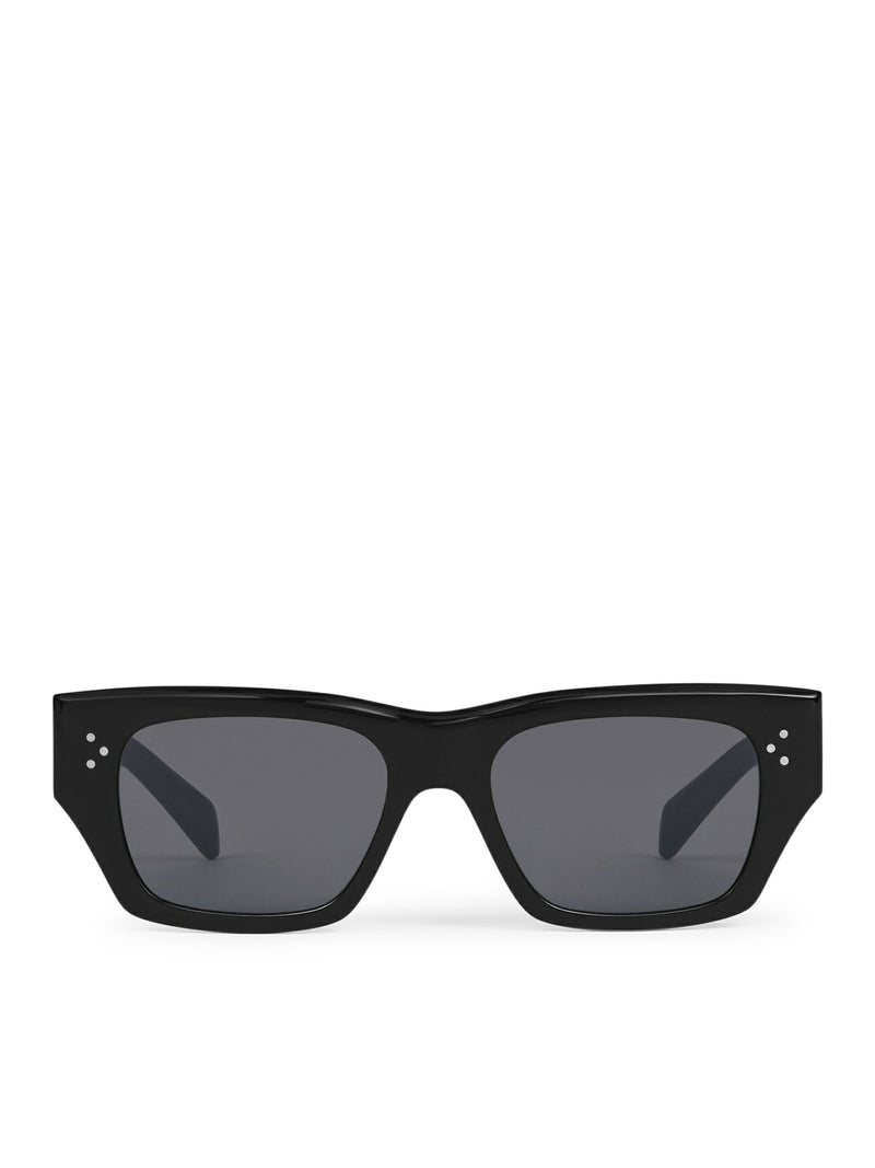 BLACK FRAME 55 SUNGLASSES IN BLACK ACETATE