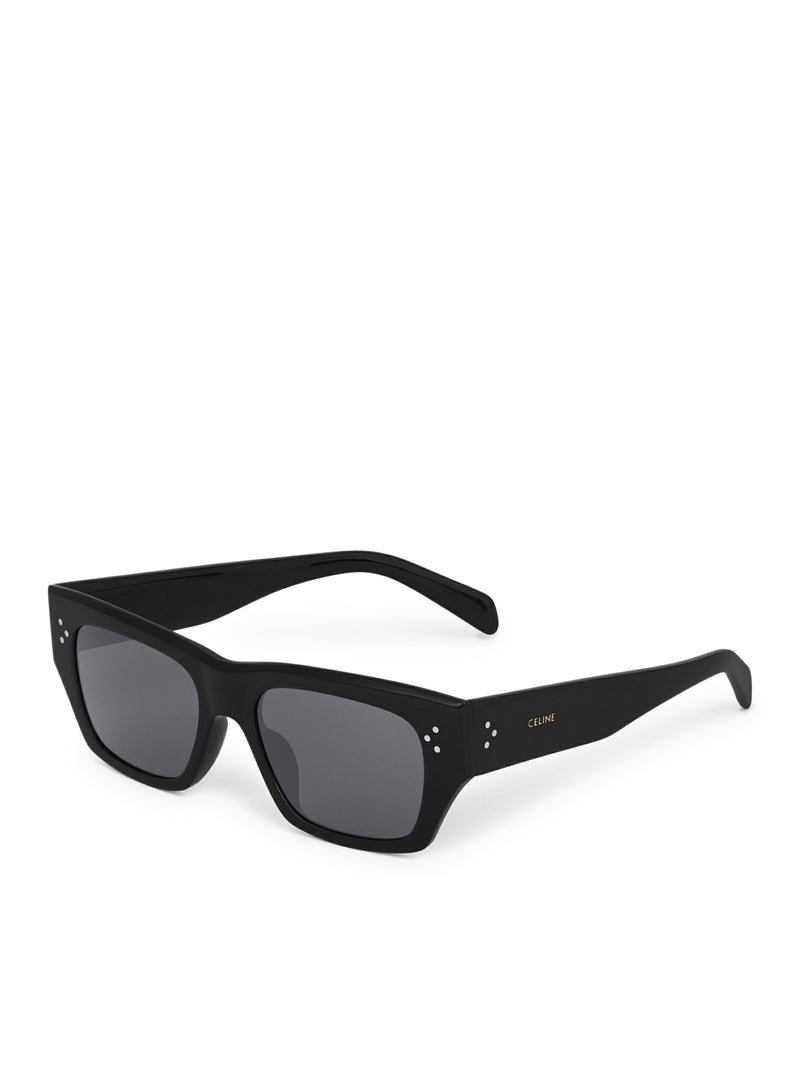 BLACK FRAME 55 SUNGLASSES IN BLACK ACETATE