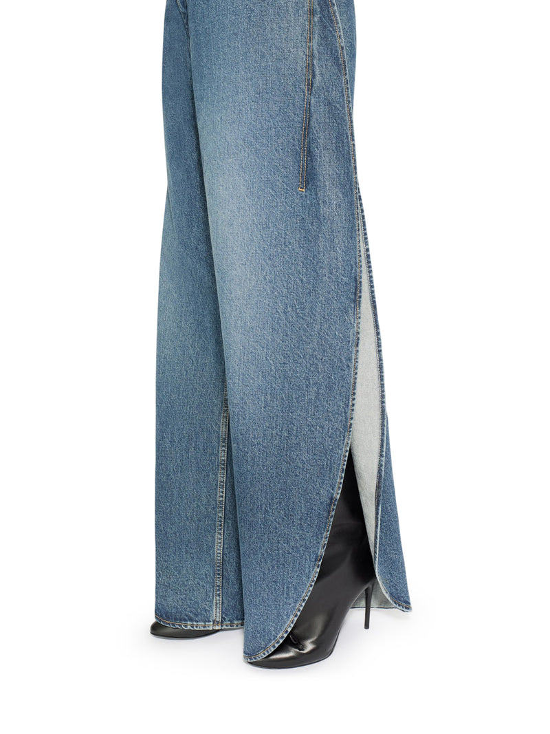 STONE WASHED DENIM ROUNDED JEANS