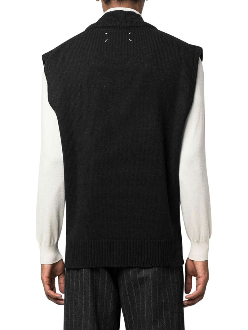 V-neck layered vest