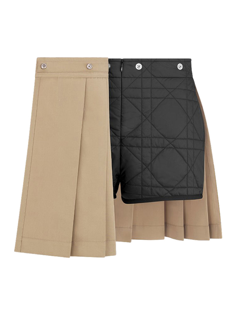 Wrap miniskirt with integrated Cannage shorts