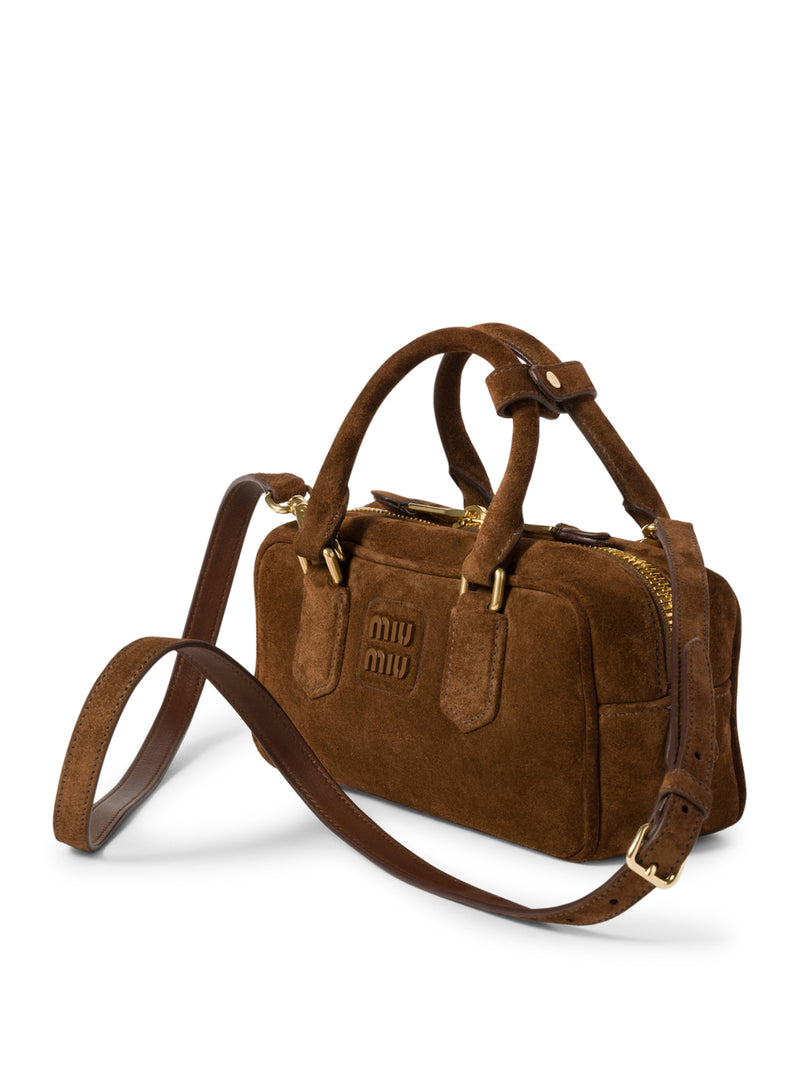 Arcadie suede leather satchel with padding