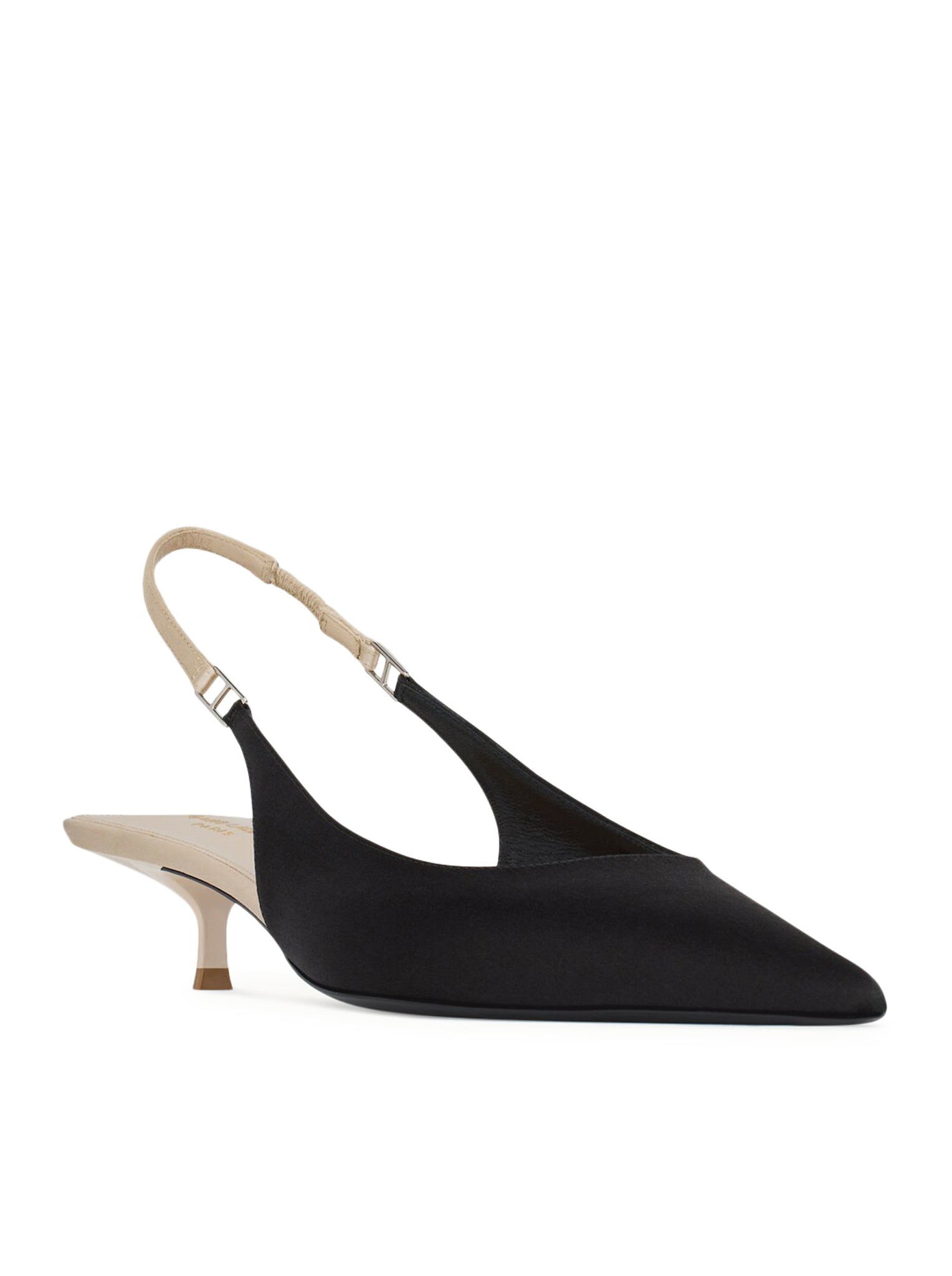 CHERISH OPEN BACK PUMPS IN CRÊPE SATIN