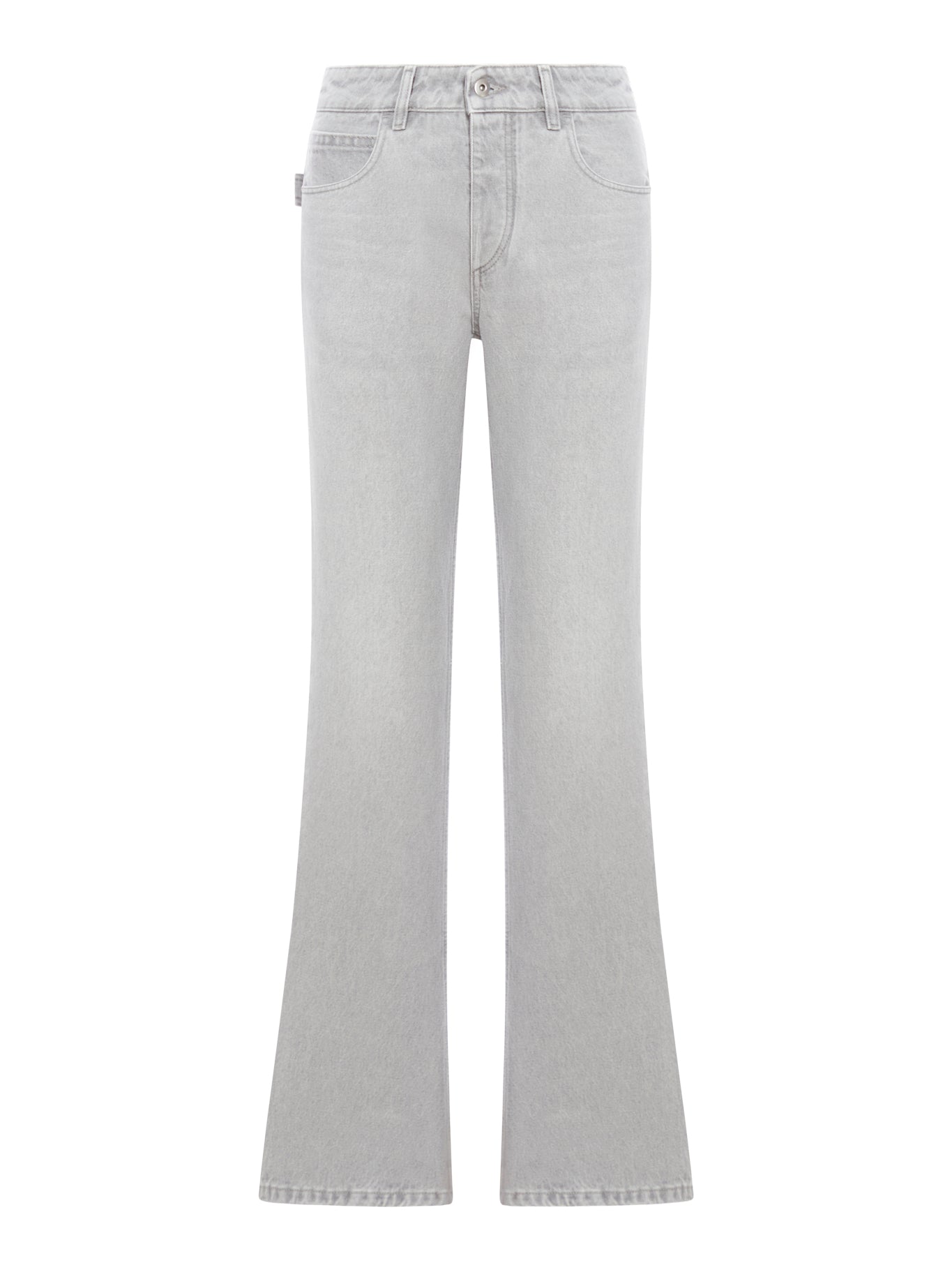 Light Grey Washed Flared Denim