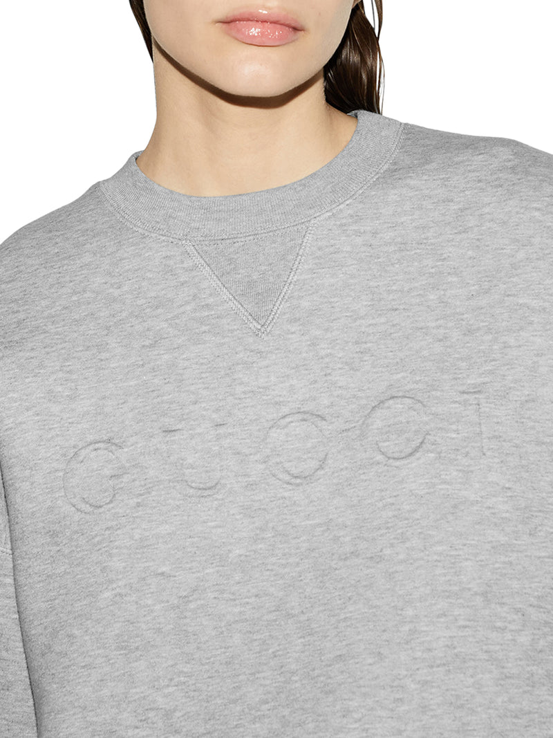 EMBOSSED COTTON JERSEY SWEATSHIRT