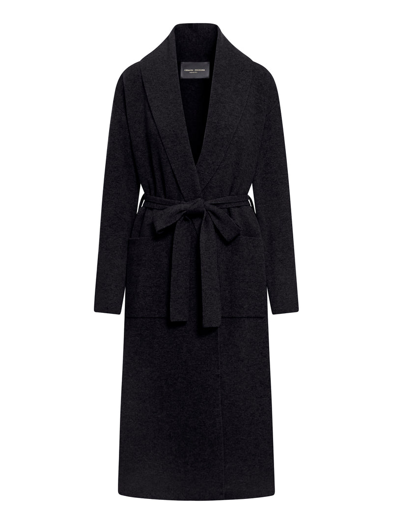 Long coat with belt