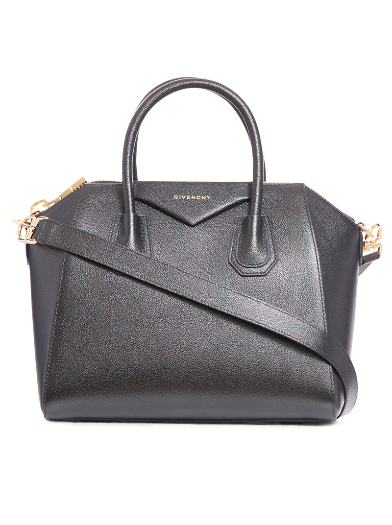 Small Antigona handbag in black leather