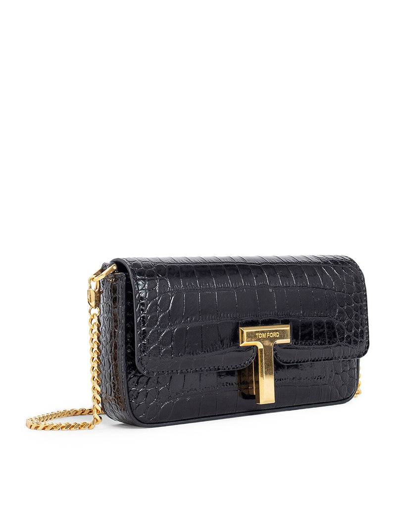 Embossed Croc Leather Mini Bag