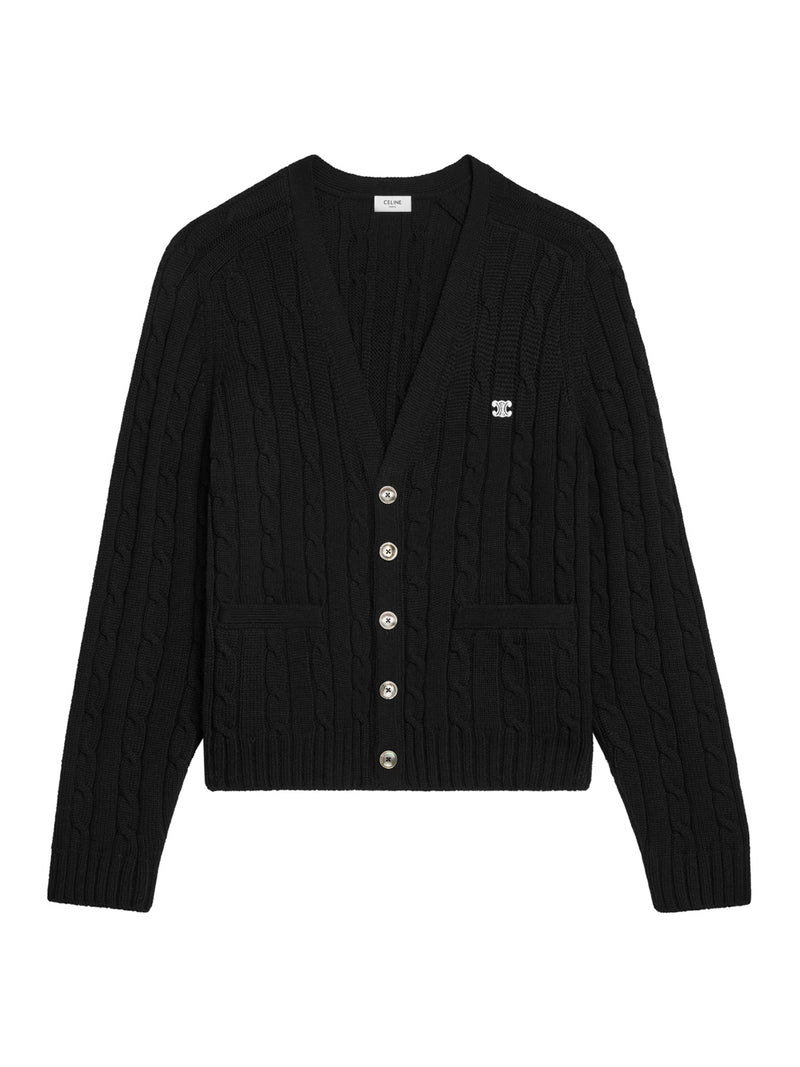 CASHMERE TRIOMPHE WOVEN CARDIGAN