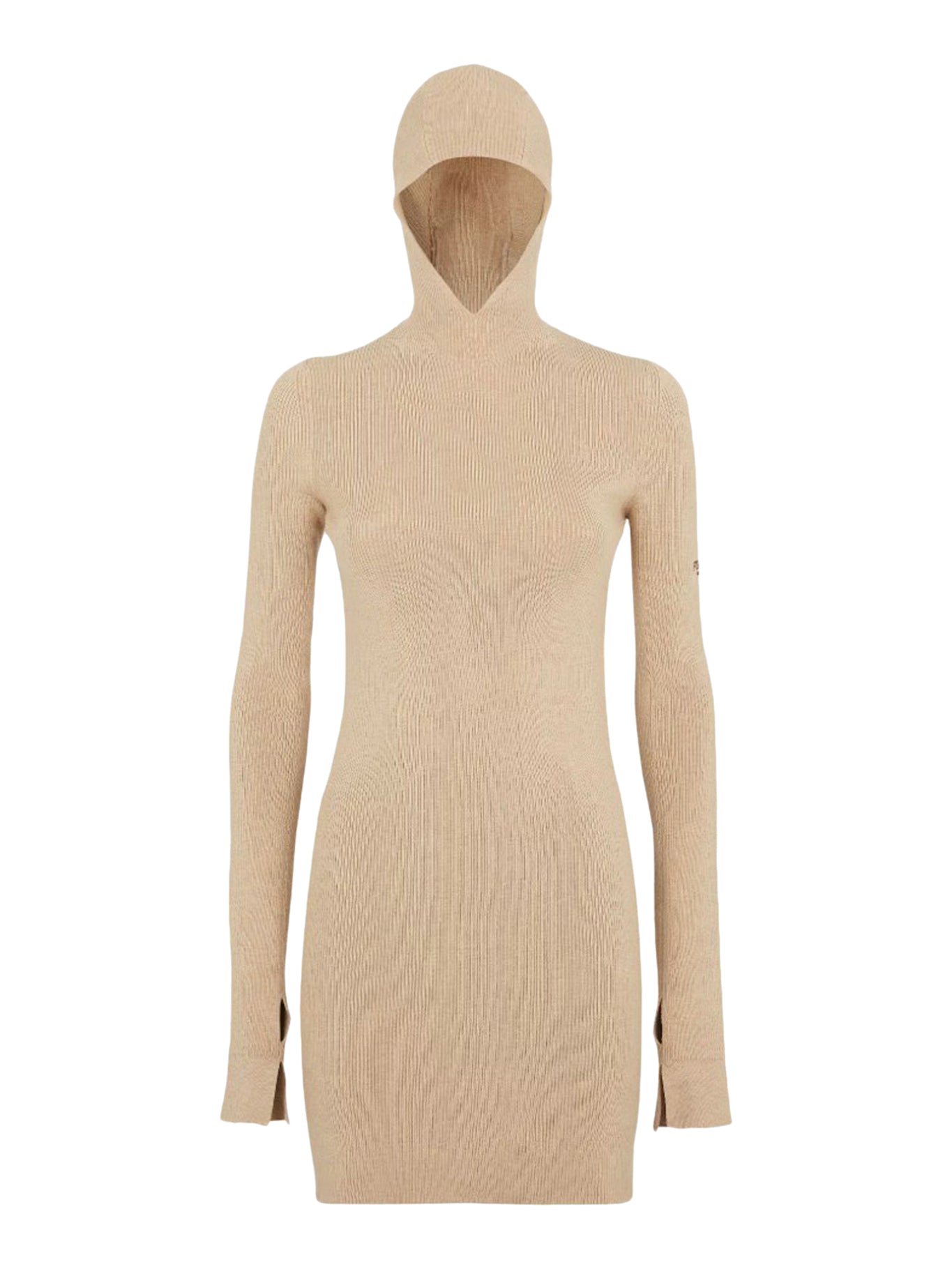 Beige wool and silk dress