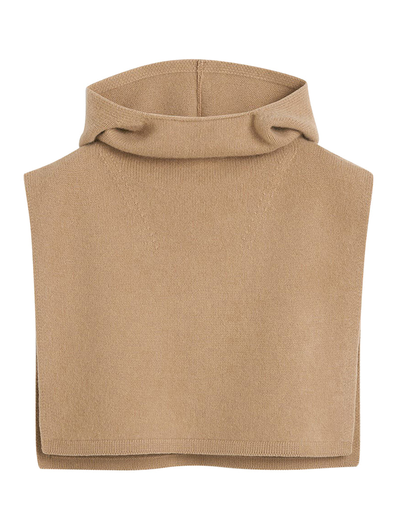 Wool cashmere hoodie bib