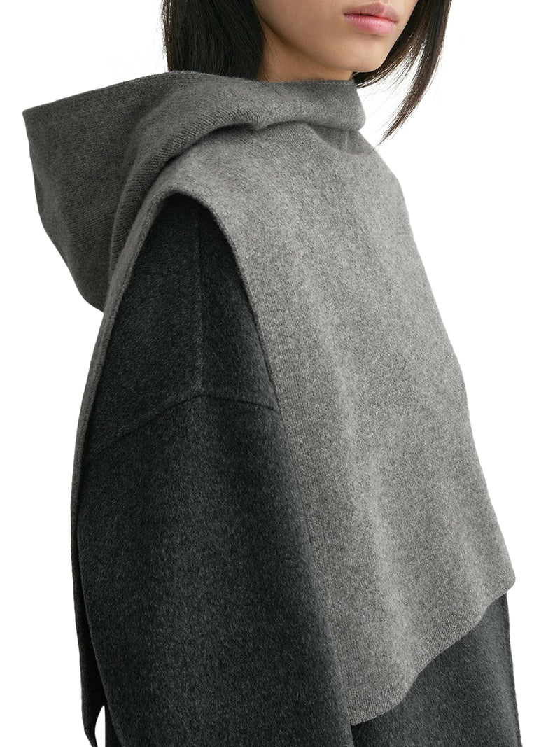 Wool cashmere hoodie bib