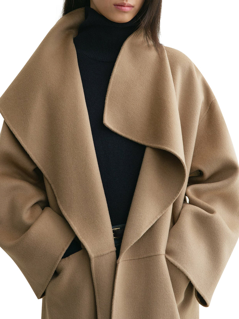 Signature wool cashmere coat truffle