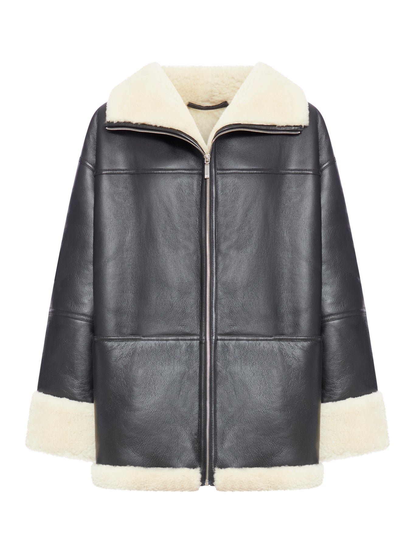 Signature shearling jacket black/off-white