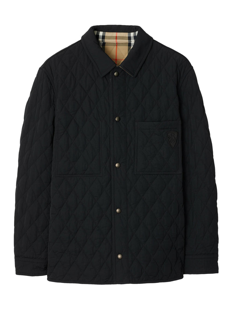 Reversible quilted nylon shirt