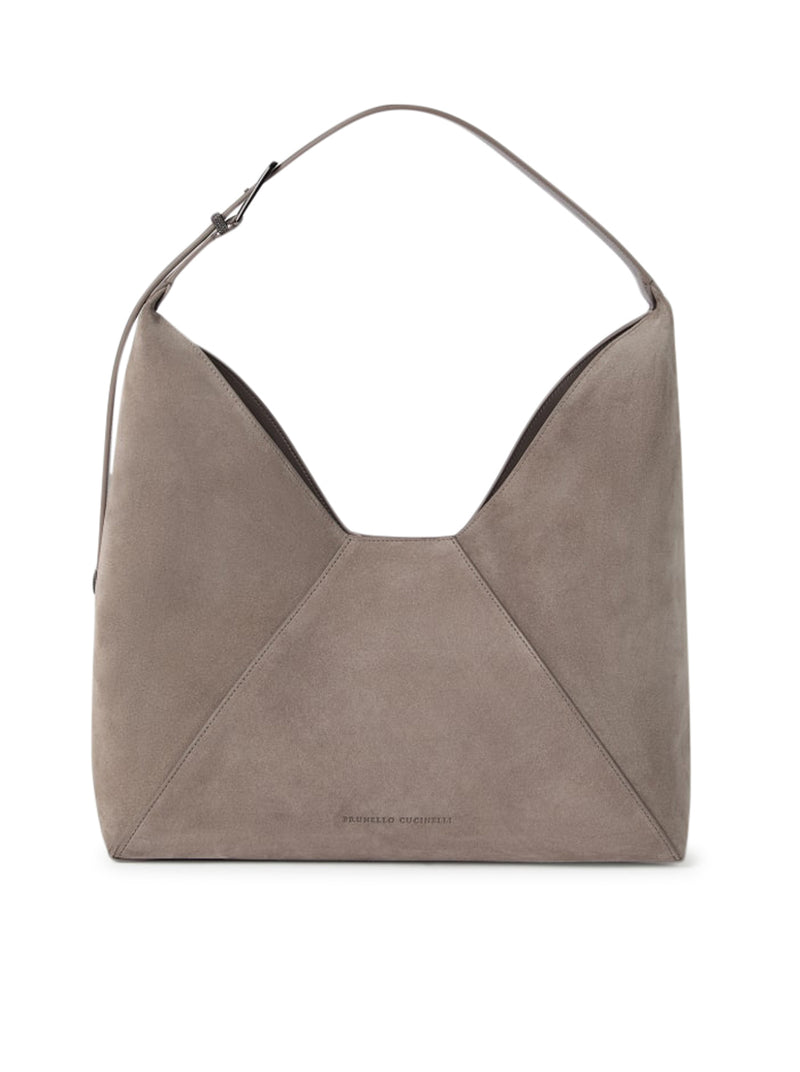 Suede calfskin hobo bag