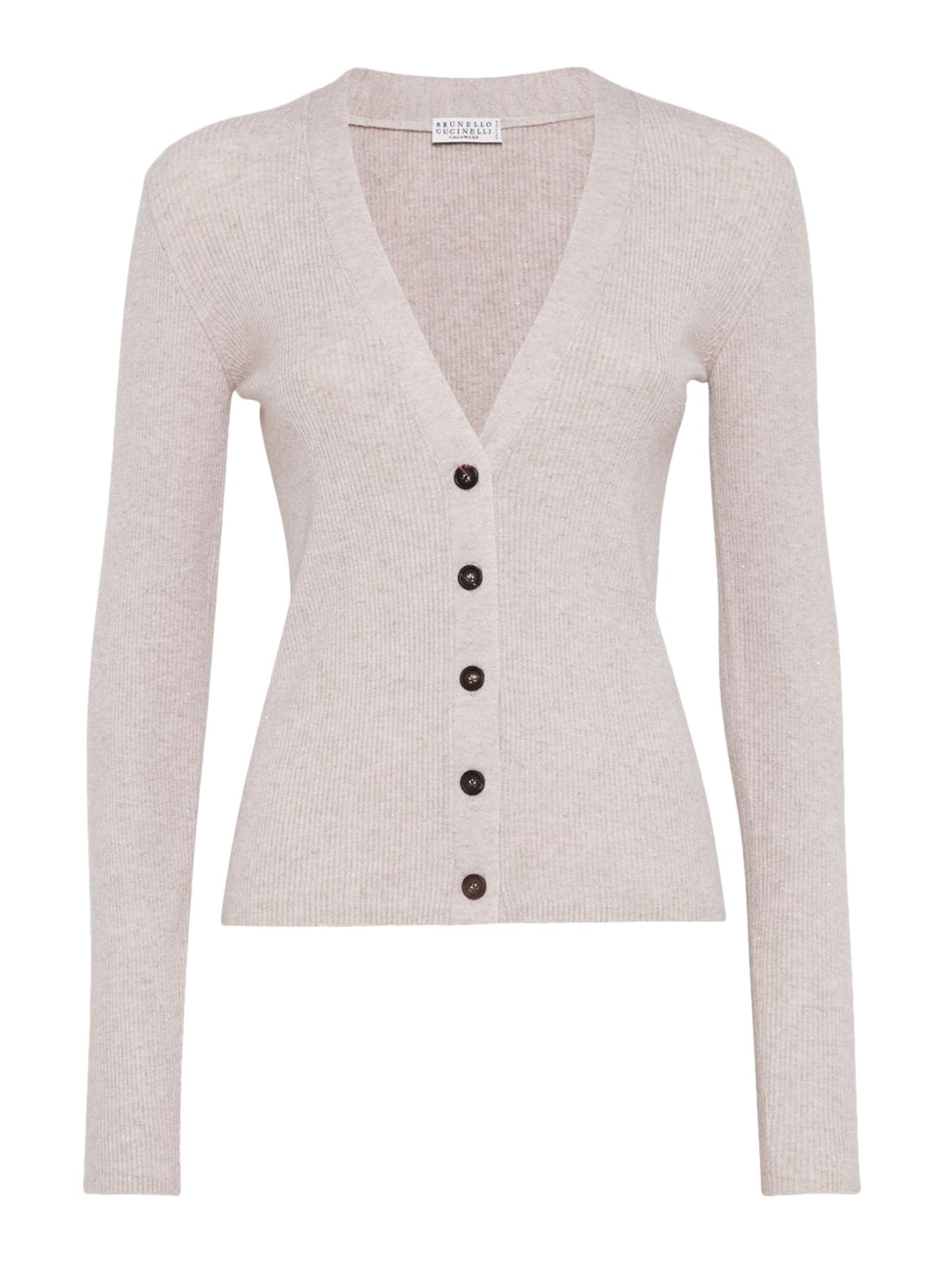 Sparkling ribbed cashmere cardigan