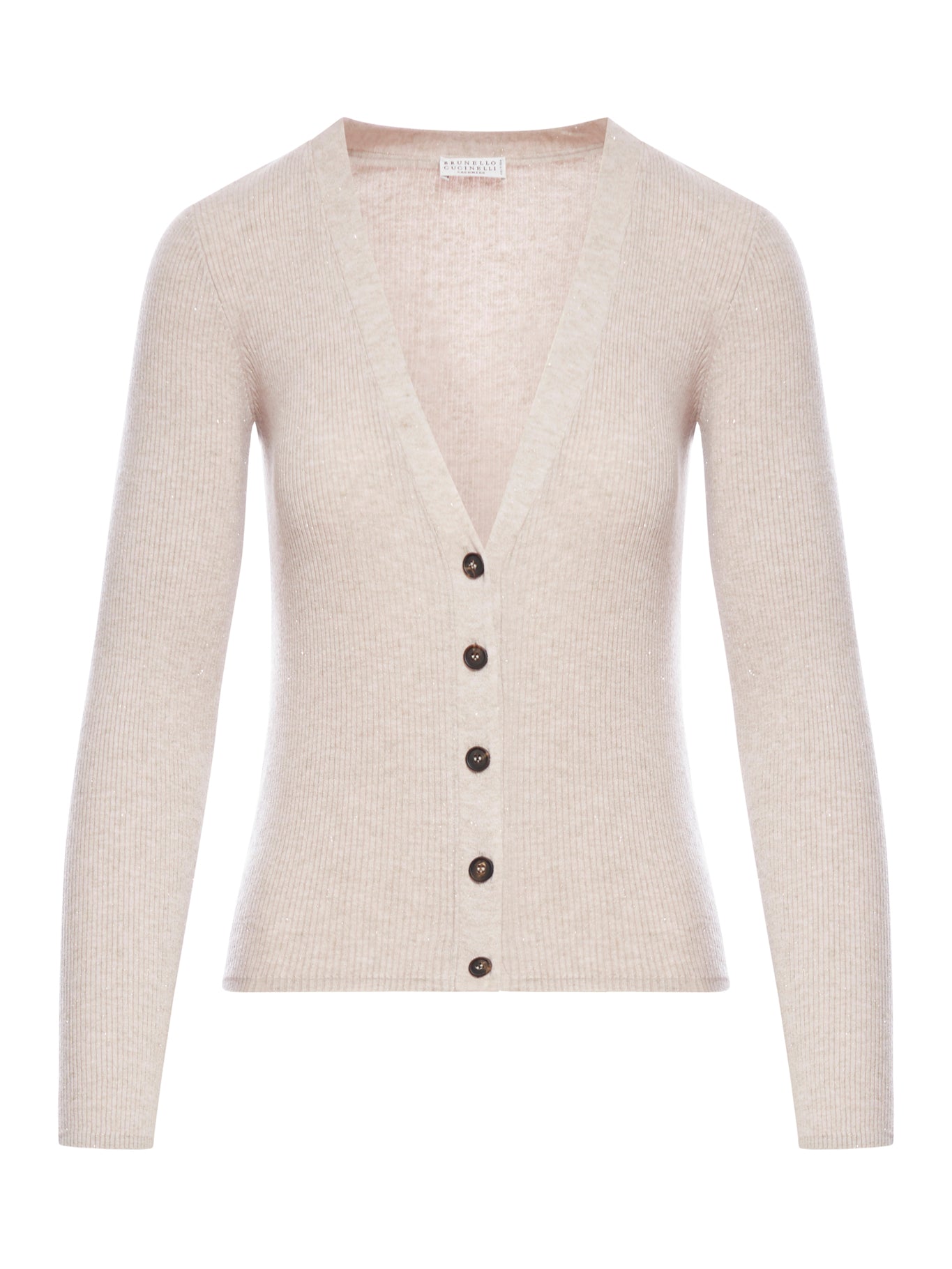 Sparkling ribbed cashmere cardigan