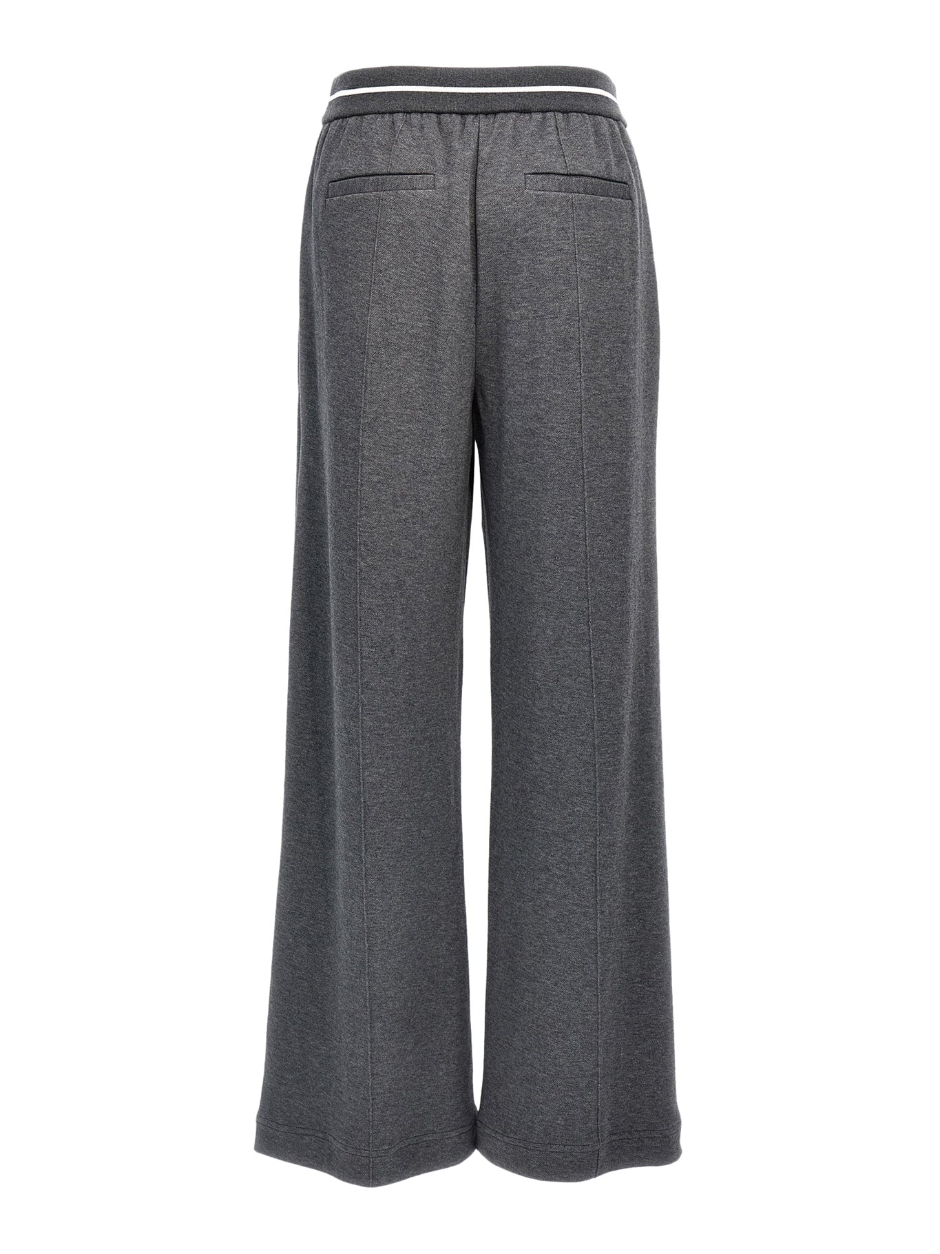 Loose trousers in techno cotton piqué