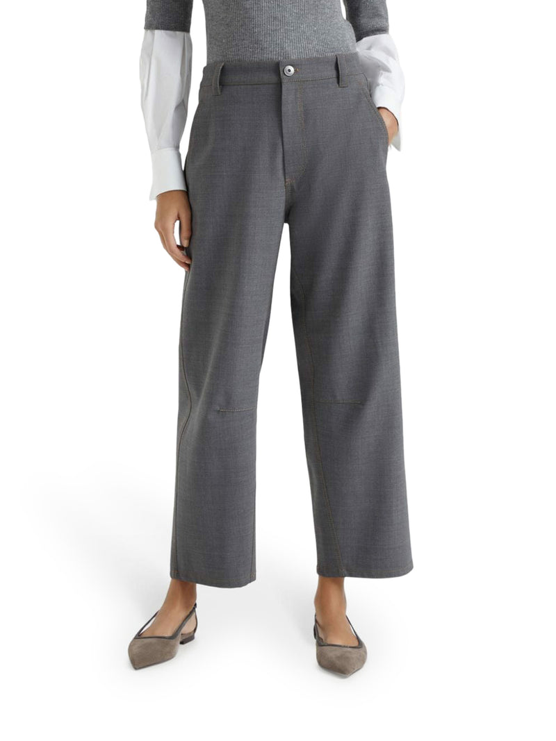 Mélange-effect trousers