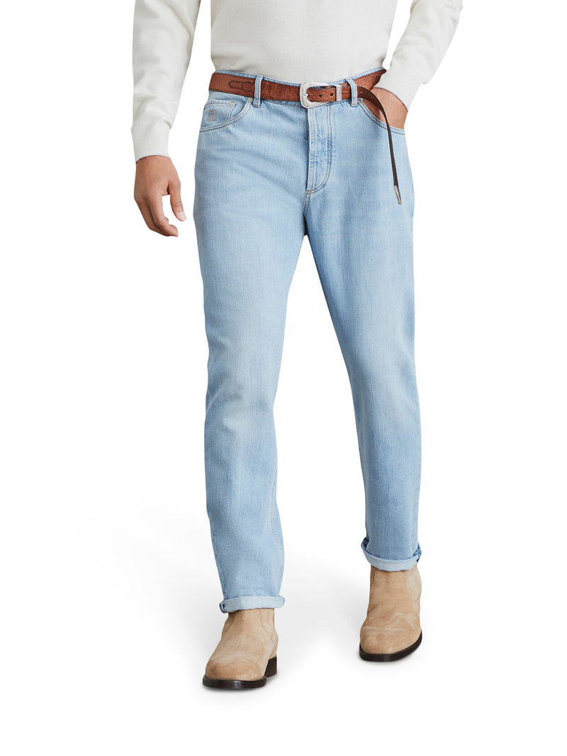 Slim-cut cotton jeans