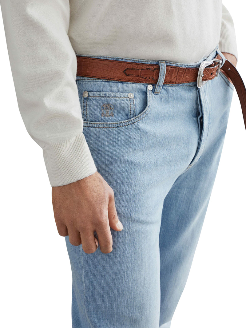 Slim-cut cotton jeans