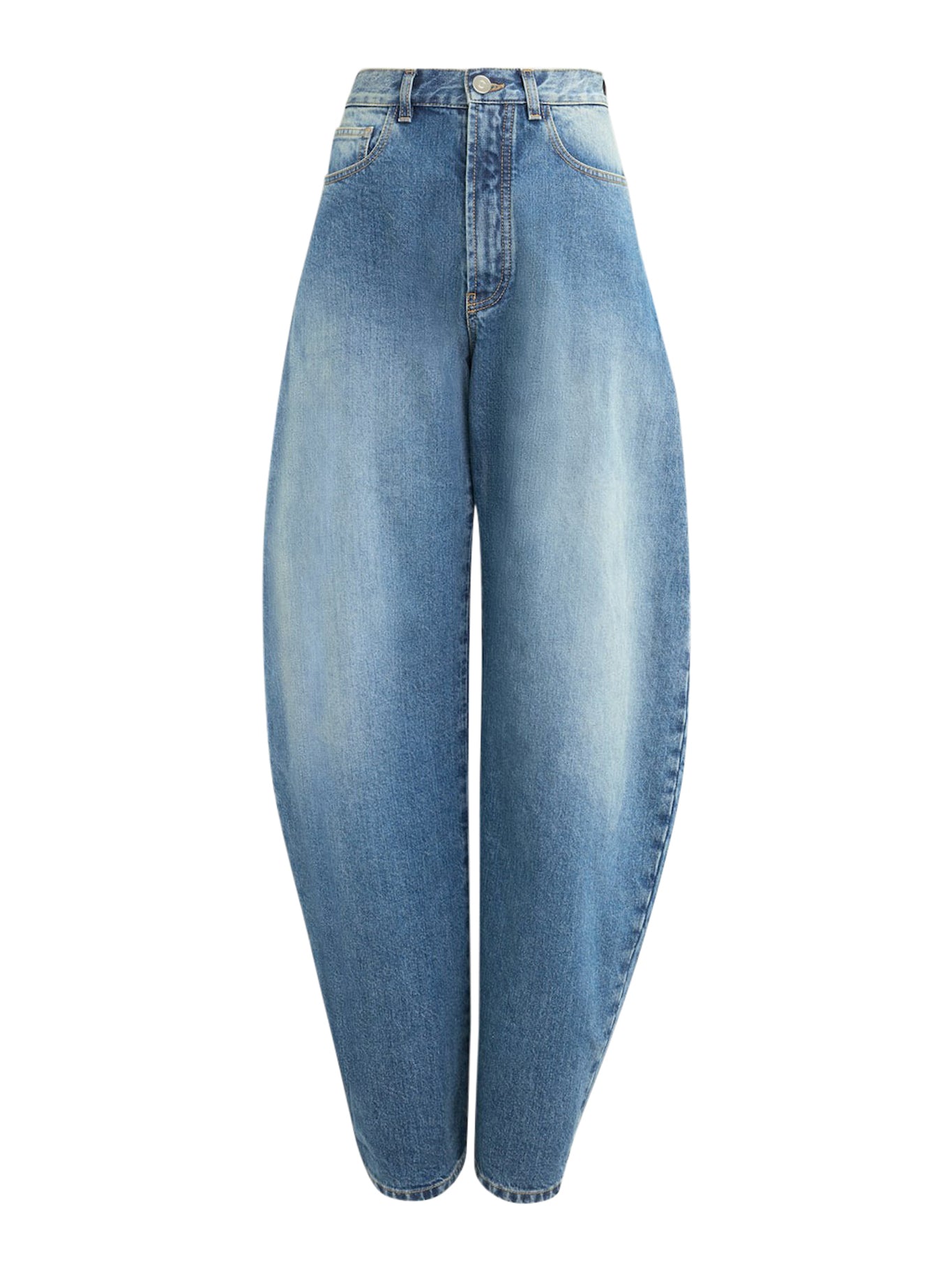 ROUND JEANS IN DÉLAVÉ DENIM