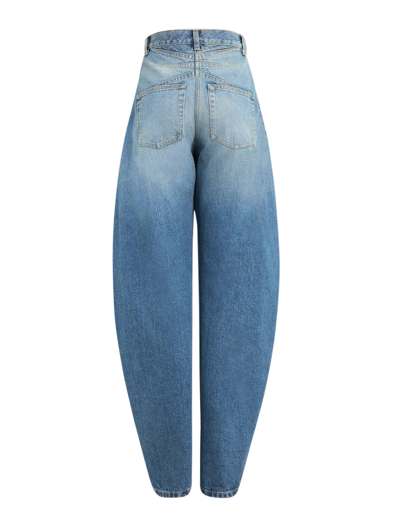 ROUND JEANS IN DÉLAVÉ DENIM