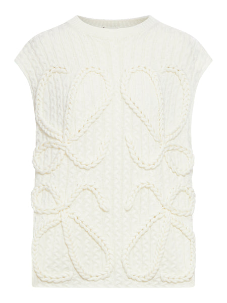 WOOL VEST WITH ANAGRAM EMBROIDERED IN KNITTED