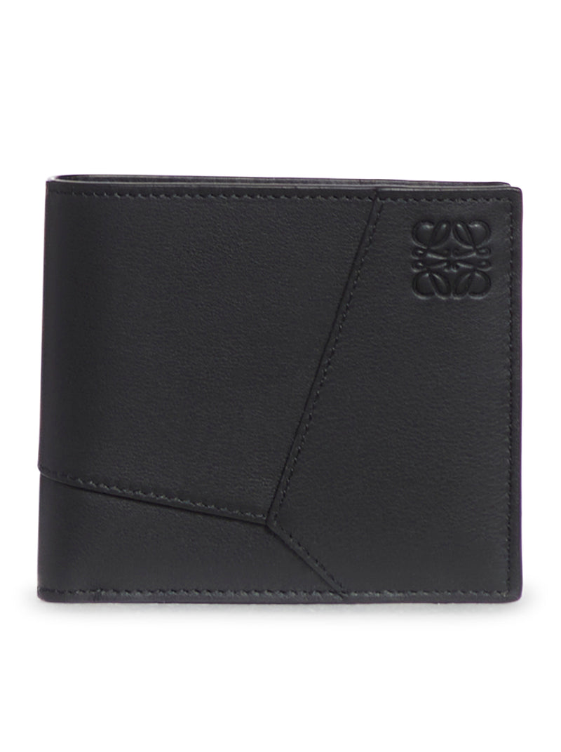 Puzzle bifold wallet in classic calfskin leather