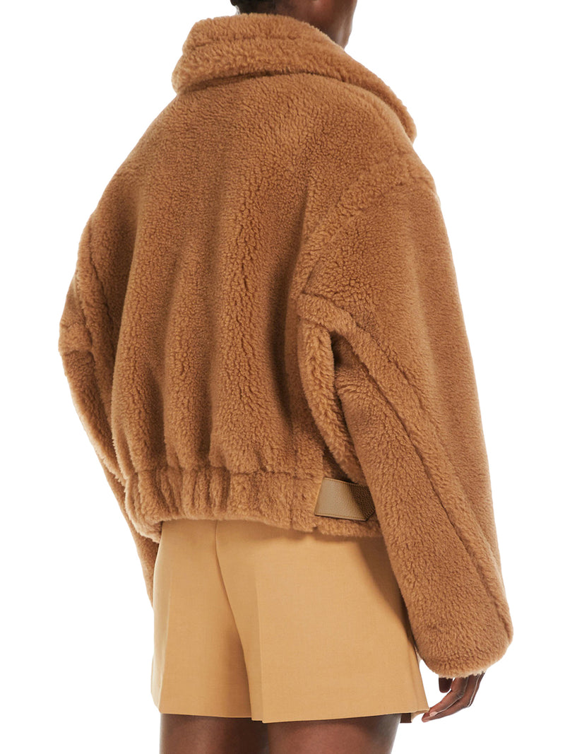 TEDDY BEAR ICON COAT CROP IN CAMEL