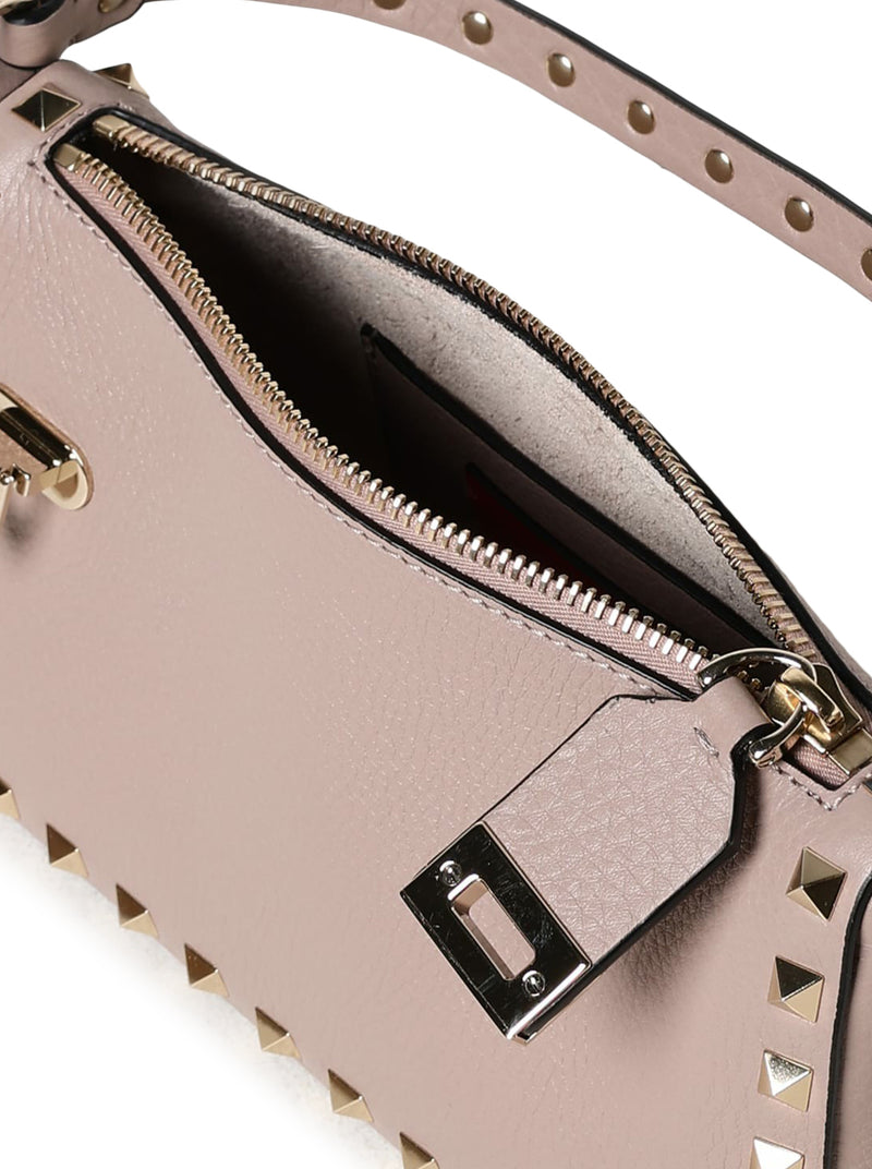 SMALL ROCKSTUD SHOULDER BAG IN GRAINED CALFSKIN