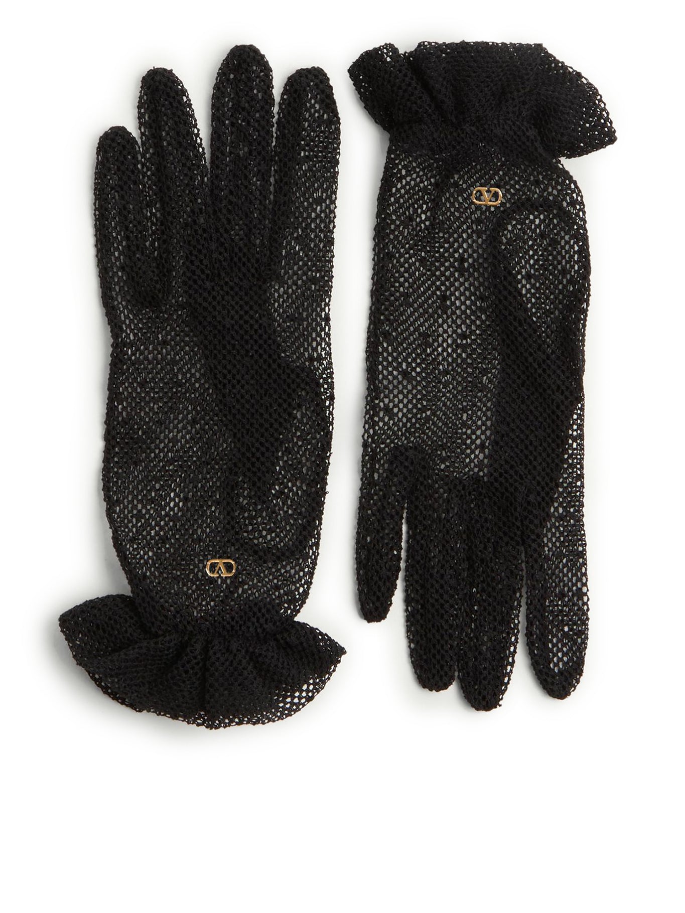 VLOGO SIGNATURE GLOVES IN COTTON AND TULLE