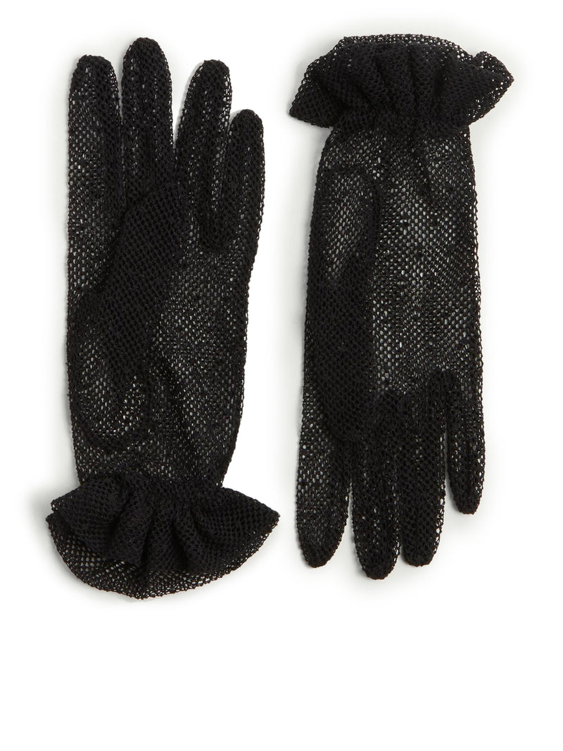 VLOGO SIGNATURE GLOVES IN COTTON AND TULLE