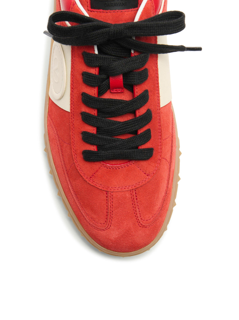 UPVILLAGE LOW TOP SNEAKER IN SPLIT LEATHER AND CALFSKIN NAPPA LEATHER