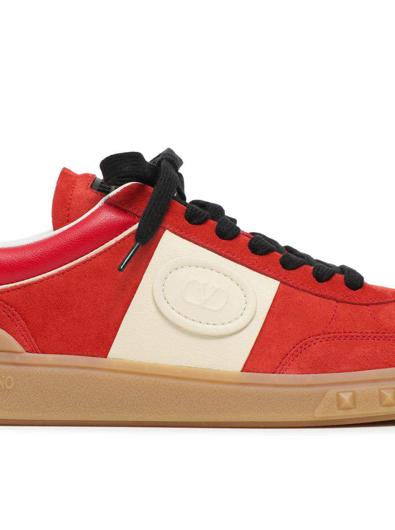 UPVILLAGE LOW TOP SNEAKER IN SPLIT LEATHER AND CALFSKIN NAPPA LEATHER