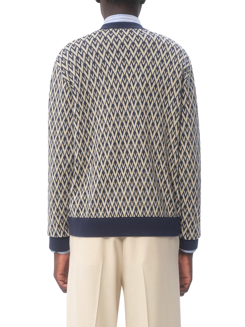 WOOL SWEATER WITH JACQUARD PATTERN TOUTE LA V