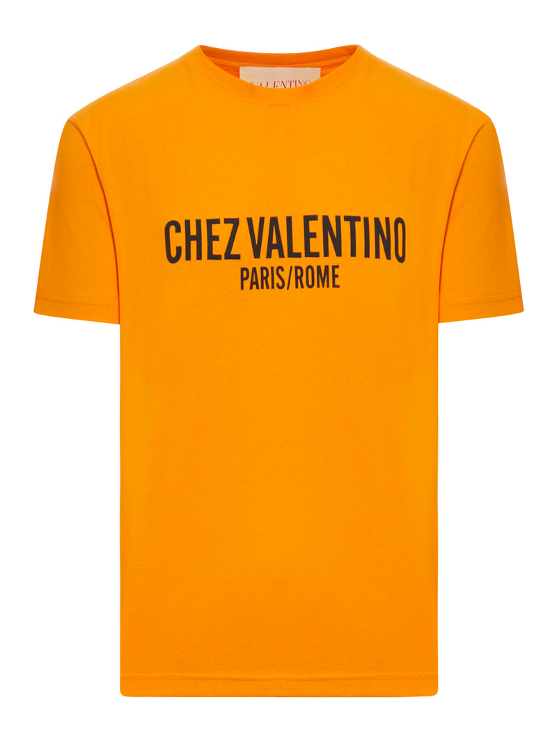 CHEZ VALENTINO PRINT COTTON T-SHIRT