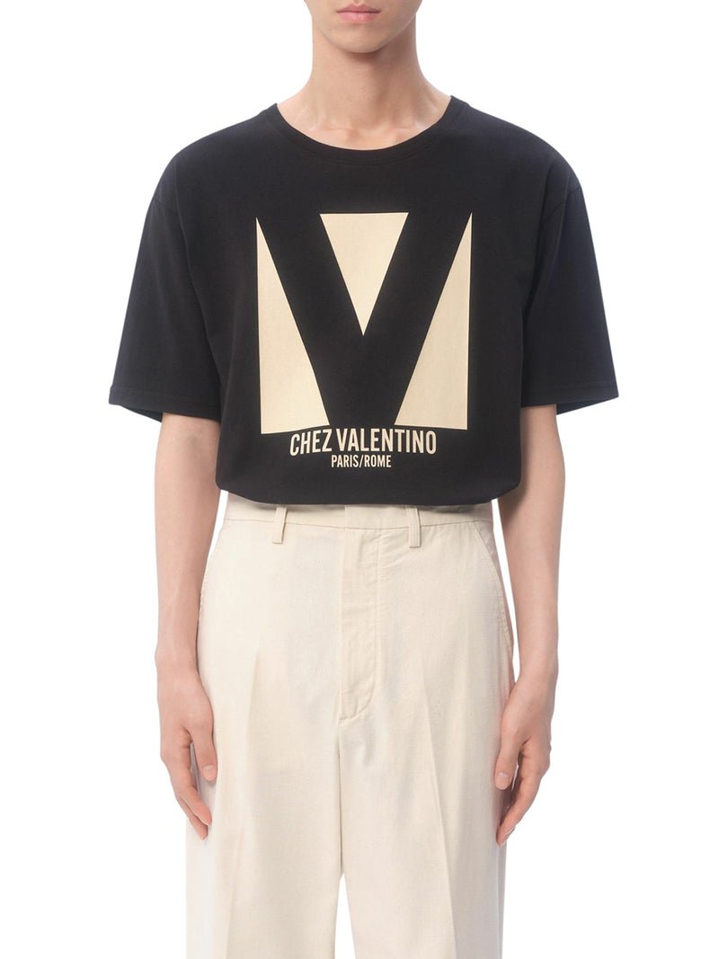 CHEZ VALENTINO PRINT COTTON T-SHIRT