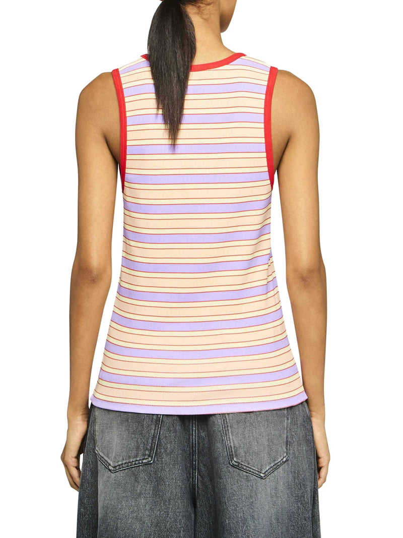 CONTRAST TRIM STRIPED TOP