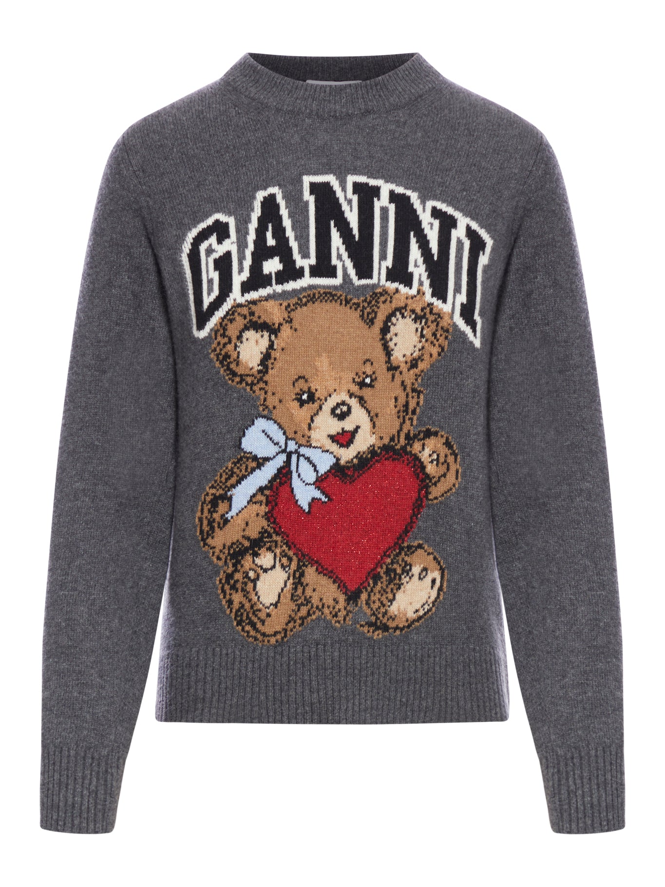 DARK GREY GRAPHIC BEAR JUMPER