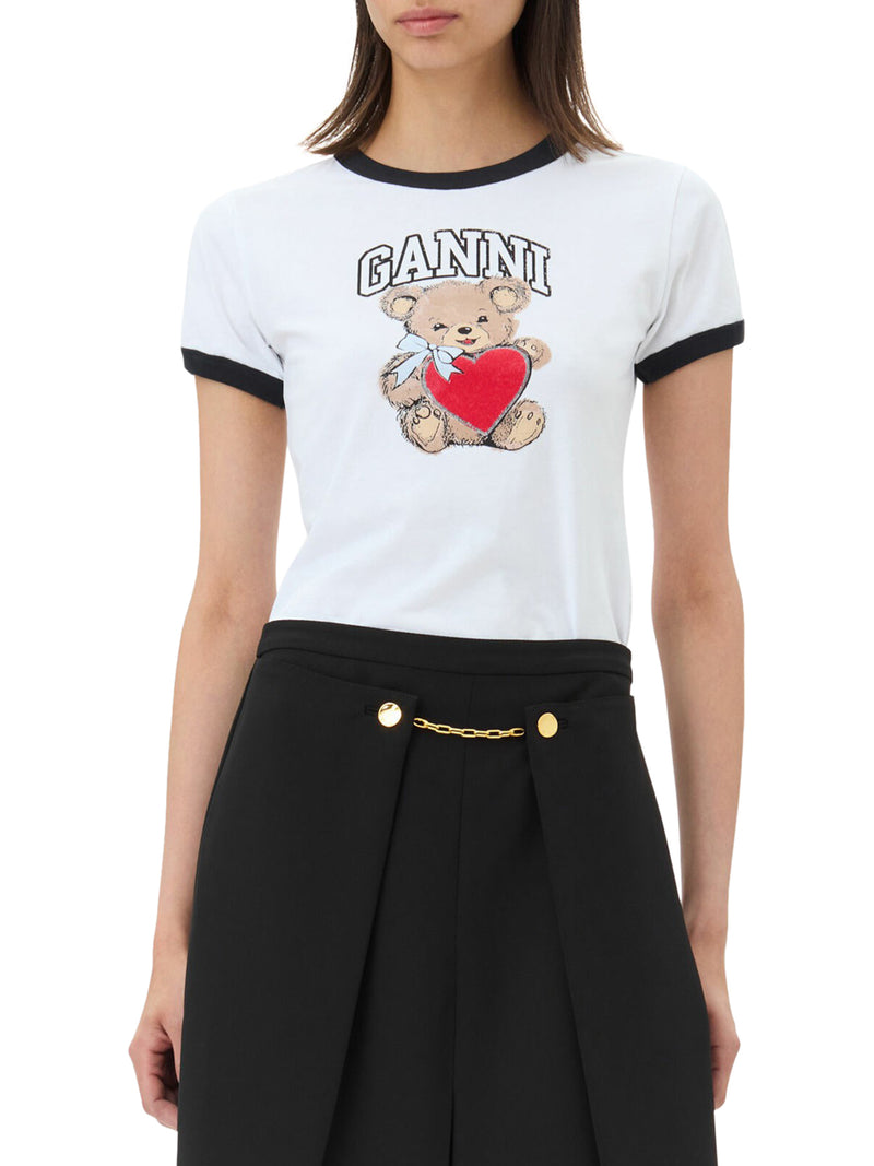 WHITE BASIC JERSEY BEAR T-SHIRT