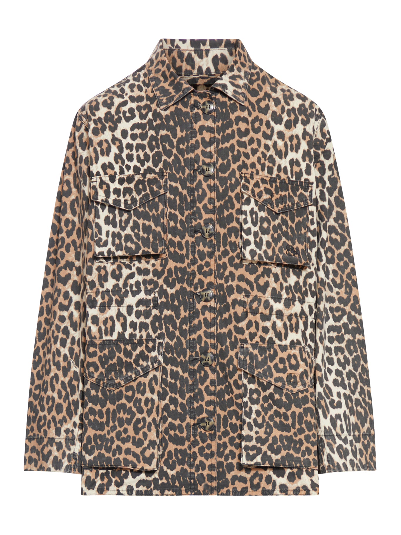 LEOPARD COTTON CANVAS JACKET